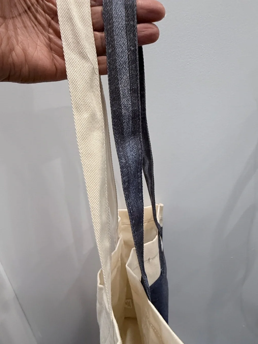 Jean Paul Gaultier Blue & Cream “Denim”Canvas Messenger Tote